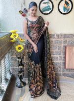 Mono Net Black Party Wear Sequins Work Saree